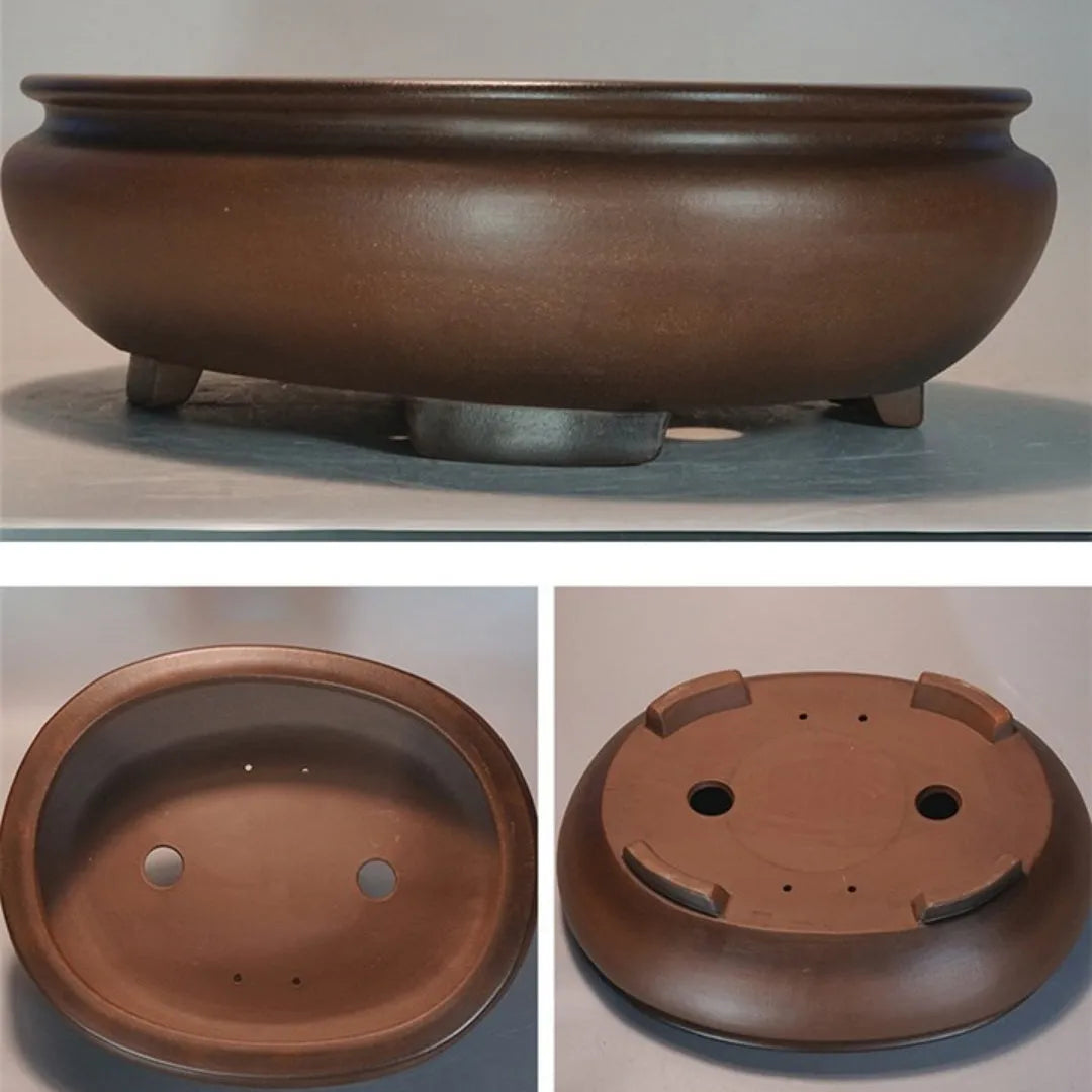 Purple sand handmade classical style flowerpot for indoor desktop gardening