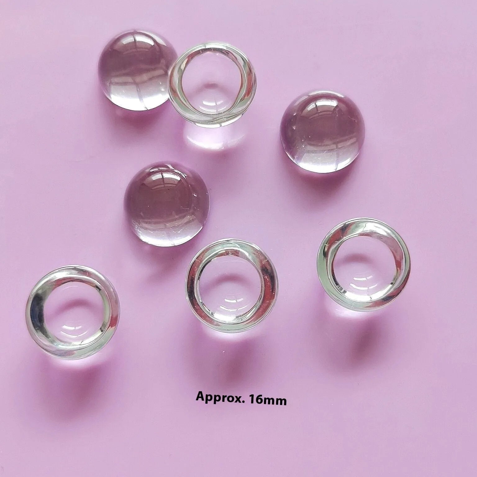 Crystal glass ball keyboard stickers in 12x6mm size on a white keyboard showing raised design