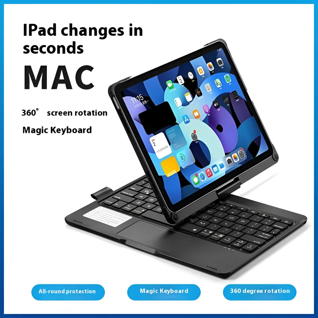 Miaocontrol 360 rotating Bluetooth keyboard for Apple iPad Pro and iPad Air tablets in black, rose gold or silver