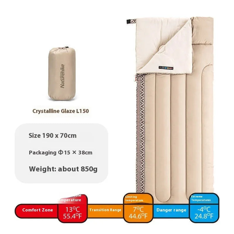 Four seasons adult camping sleeping bag in choice of colours with storage bag.
