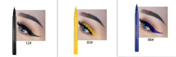 12-colour matte eyeliner set with waterproof long-lasting formula, each in 1x1x13.5cm cardboard packaging