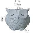 Handmade ceramic owl succulent pot with frosted finish in light pink colour