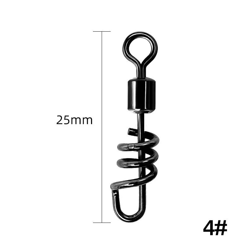 Stainless steel fishing swivel connector with 8-shaped ring design