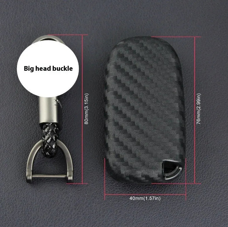 Carbon fibre pattern silicone key case for Dodge Chrysler Fiat car remote keys with buckle styling option