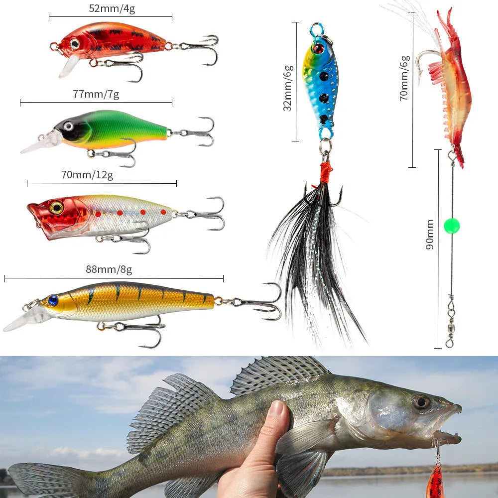 Christmas Mino Bog metal fishing set with 24 pieces in blind box packaging