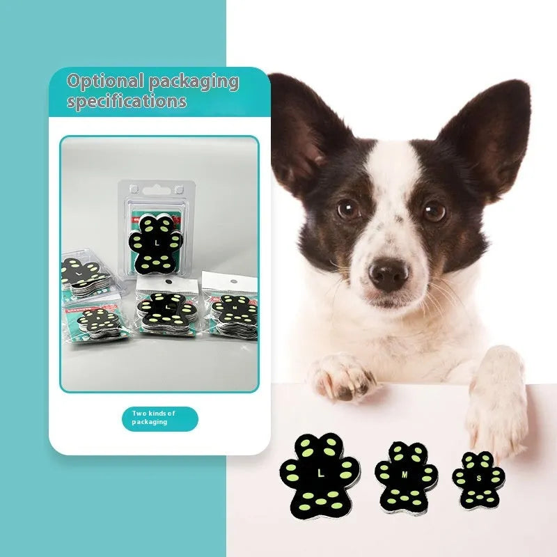 Pack of 8 breathable silicone cloth dog claw protection footstickers in S or M size