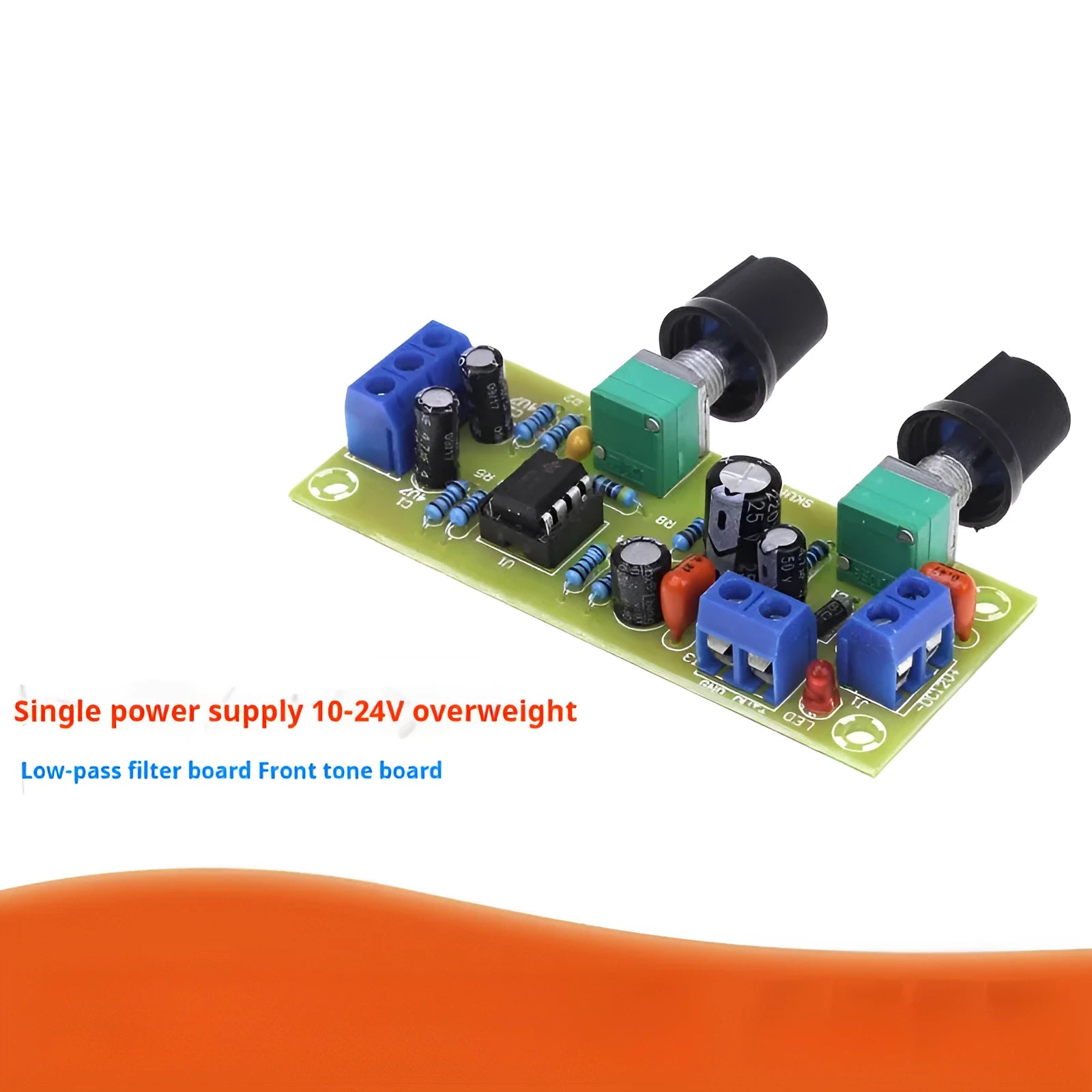 Single power supply 10-24V super dynamic bass boost front stage audio processing board