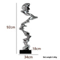 Modern minimalist abstract resin sculpture in bright gold, silver, or blue for hallway decor