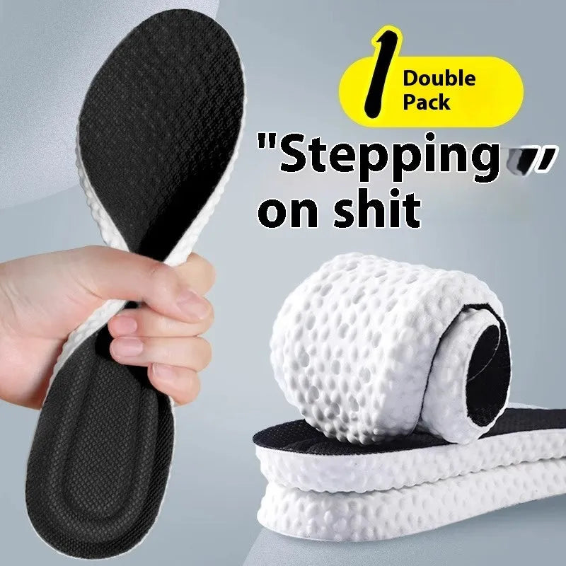 Breathable deodorant sports insoles in PU material showing grey, black and orange colour options