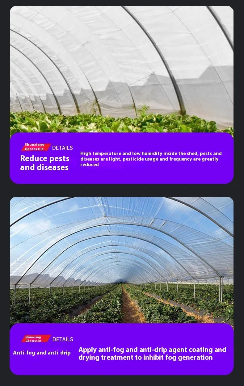 4×8 metre transparent plastic greenhouse film for cold-proof vegetable shed covering