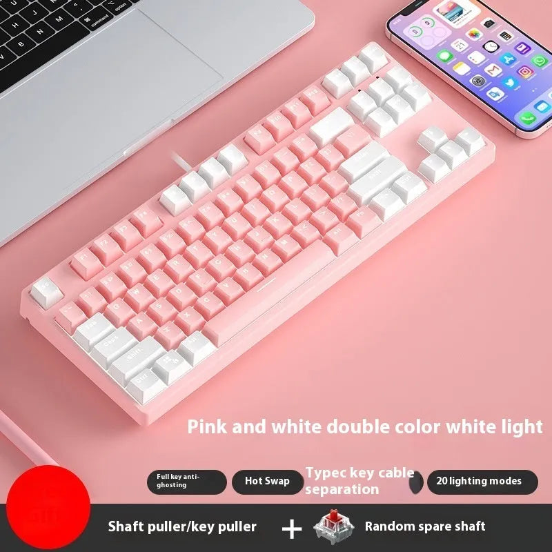 87-key mechanical keyboard with two-tone colour options and hot-plug switch capability