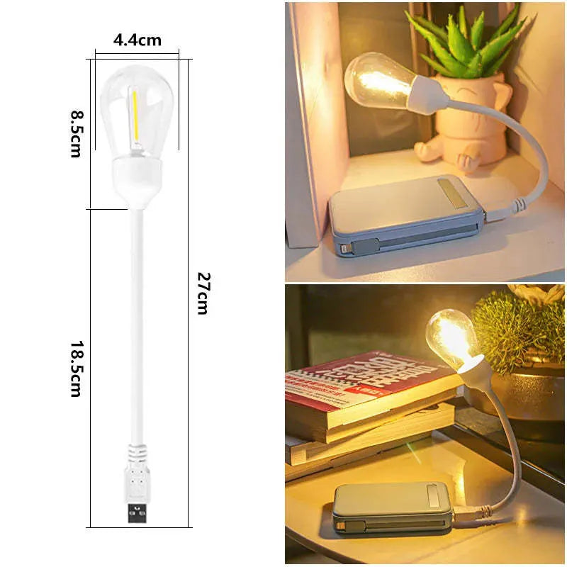 Folding USB rechargeable tungsten filament night light with S14 bulb