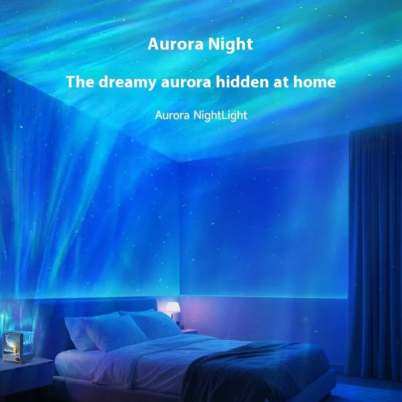 Aurora Treasure Box design atmosphere projection lamp with Star Sea Whale light colour and Bluetooth speaker