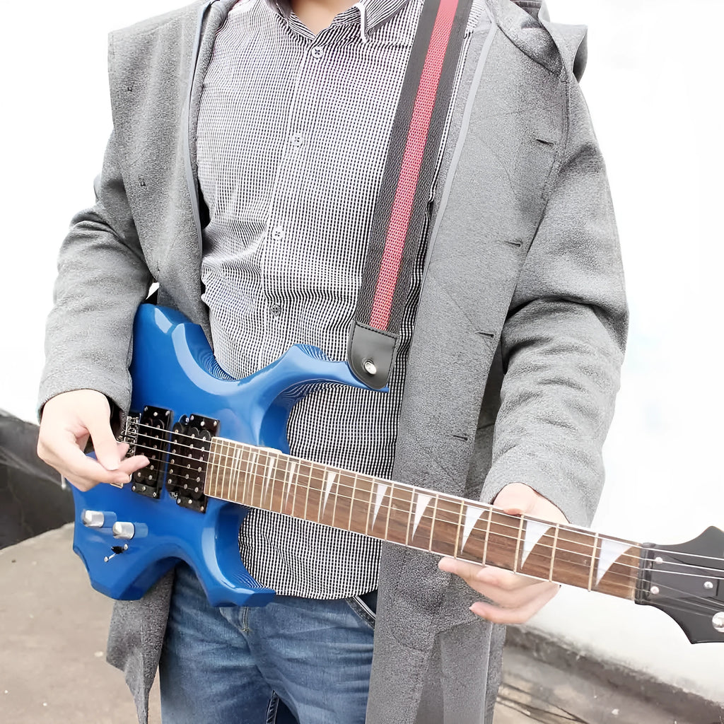 Woven crossbody instrument strap for guitars bass ukuleles in multiple colour options