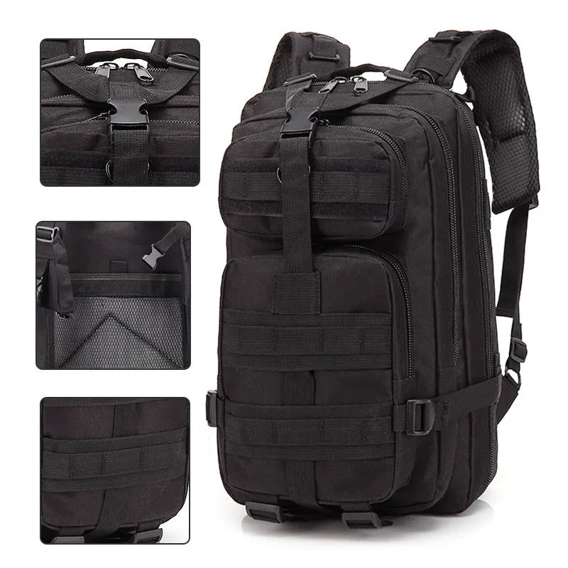 Large capacity off-road hiking backpack in tactical colour with air pillow shoulder straps