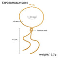 Gold knotted tassel snake chain long necklace with matching earrings set