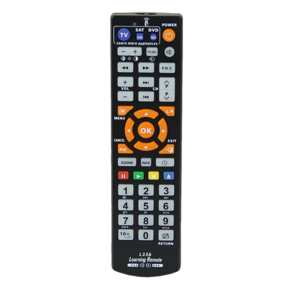 Black L336 full key learning remote control for audio equipment with 8m range
