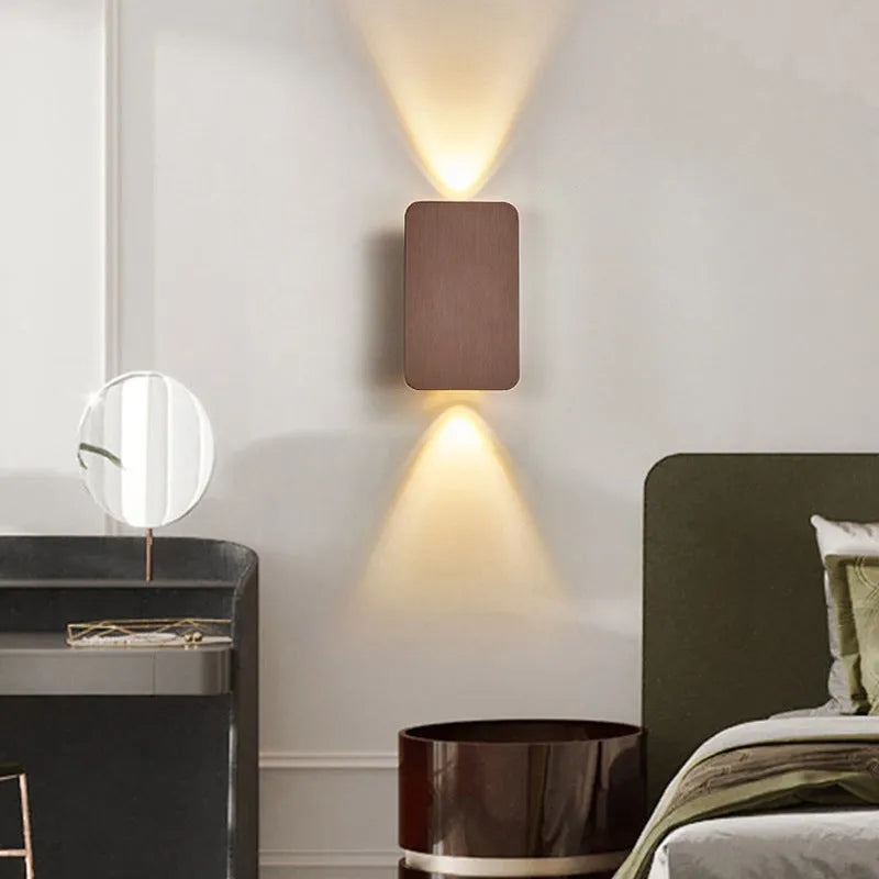 Minimalist Nordic design LED wall lamp in black finish showing clean lines and integrated light source