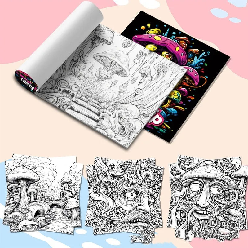 Compact acid tour coloured painting book showing its 200mm length.