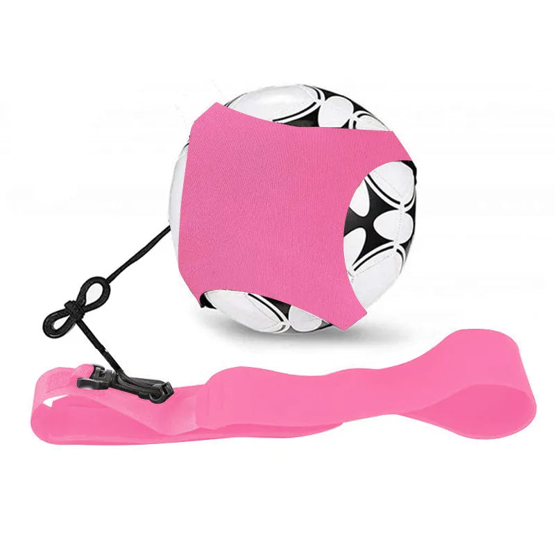 Neoprene football juggling training belt showing five-corner geometric design in blue colour
