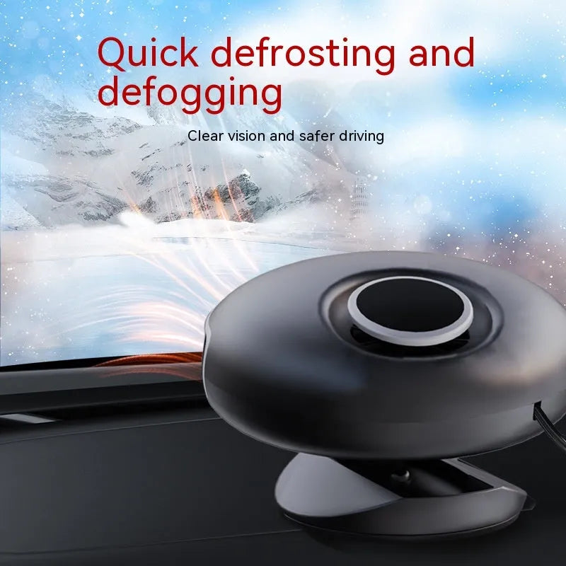 Black ABS car warm air blower heater with 130cm cable for 12V 24V vehicle defrosting