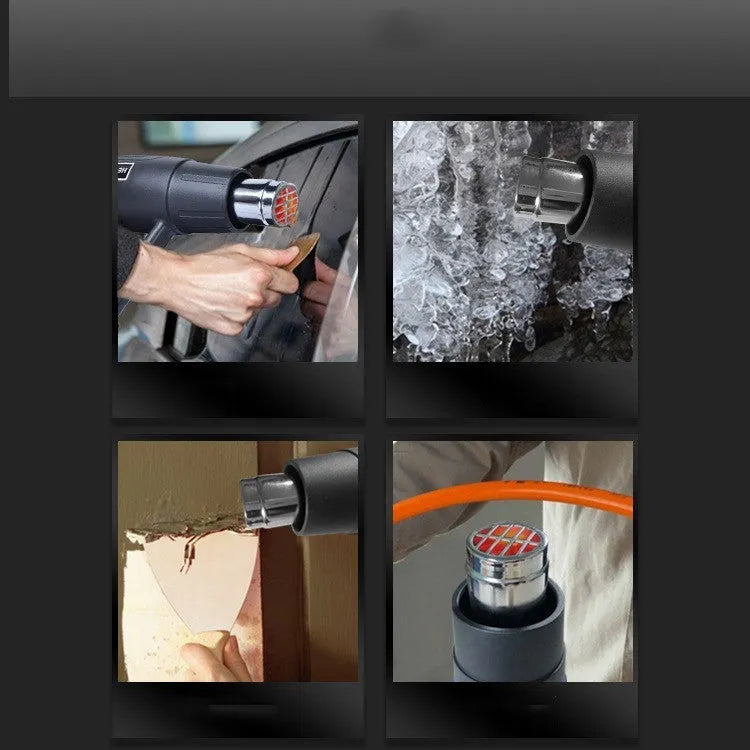 2000W industrial hot air tool with temperature control settings and grid-pattern air outlet