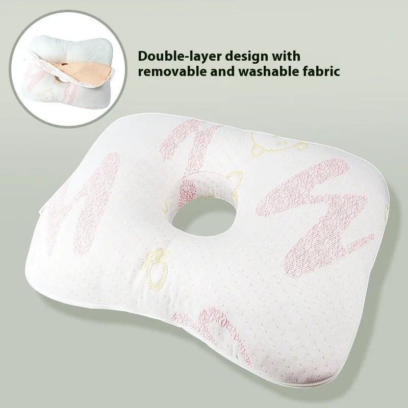 Beauty salon single hole ear pillow for adult facial treatments in 39x28x6cm size with detachable pillowcase