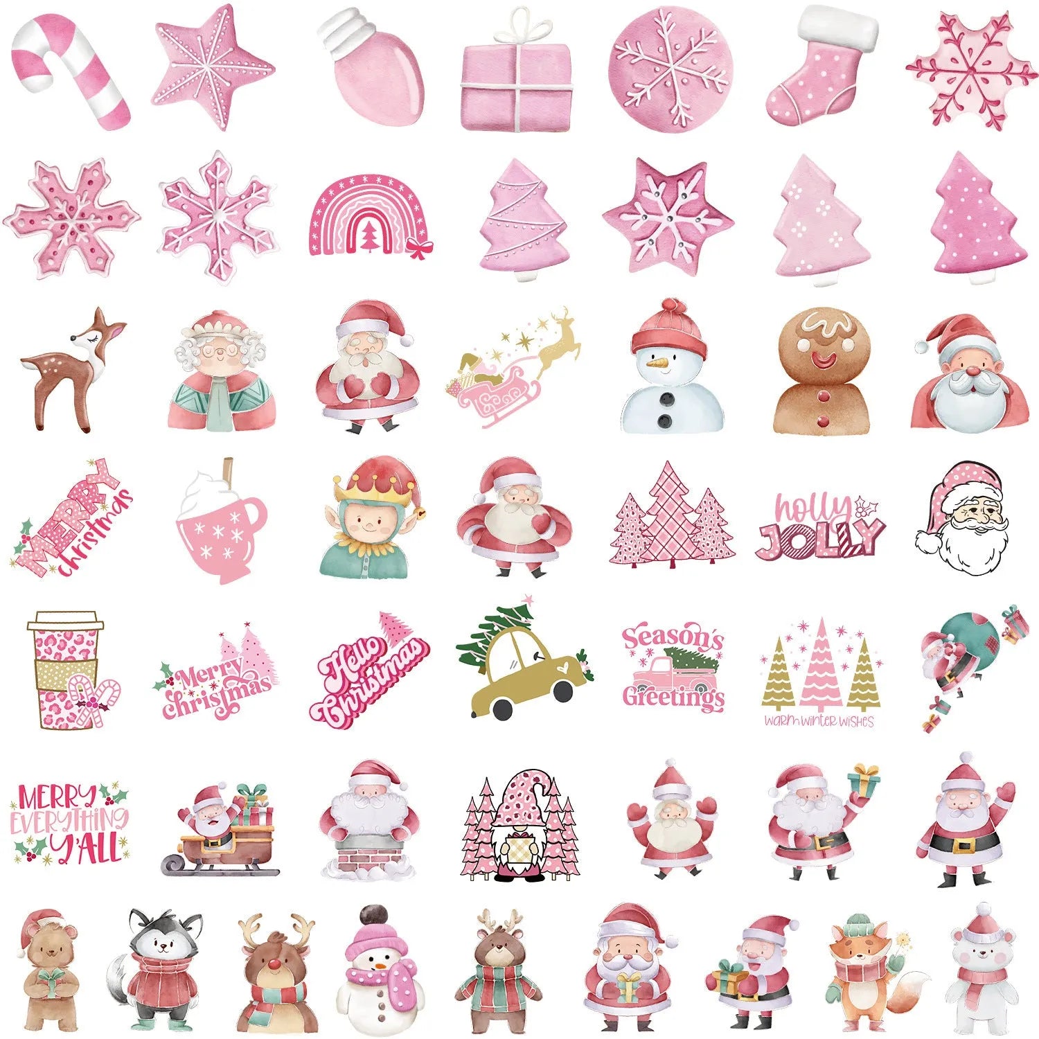 50 Christmas waterproof stickers in cute style for cars phones computers guitars