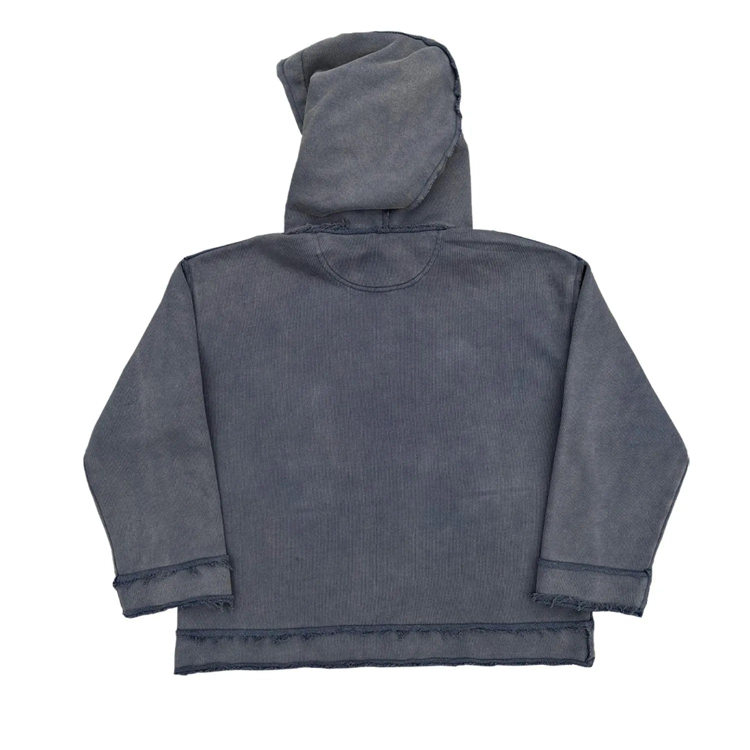 Dark blue hooded sweatshirt with The Sun Also Rises graphic, showing crewneck and long sleeves.