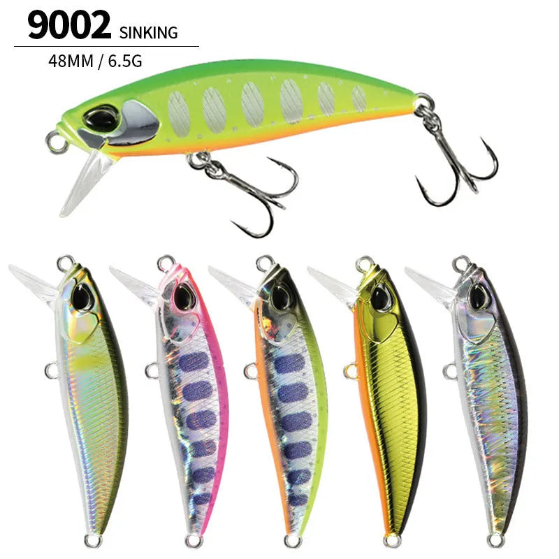 48mm mino fishing lure for snakehead and mandarin fish in various colours.