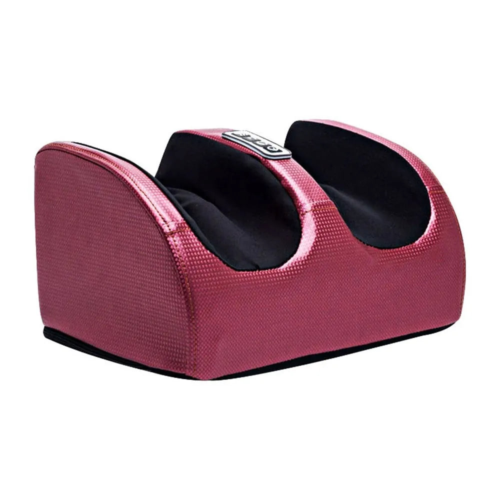 Household foot massager machine showing different colour options and massage modes