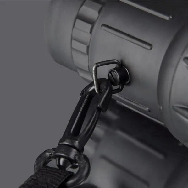 Black 16x52 monocular with 52mm objective lens and textured grip