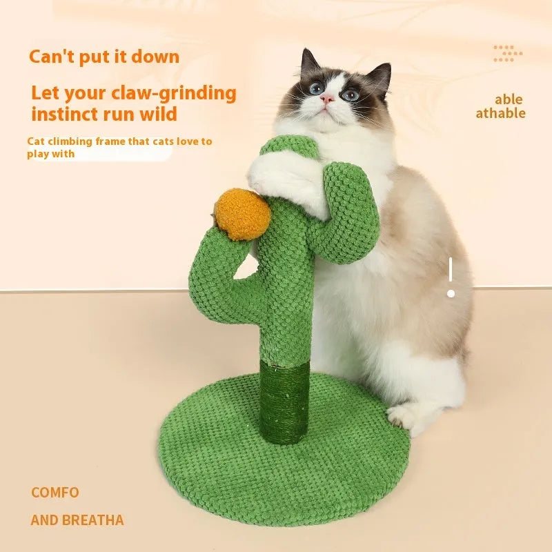 Cactus design cat scratch board climbing pole with sisal scratching surface