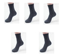 Men's bamboo fibre business socks in a small square pattern, shown in silver grey colour.