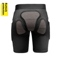 X-ray diffraction ski protective gear set showing slim hip pad and multi-layer knee pad for inner wear.