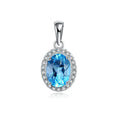 925 sterling silver jewellery set with Blue Topaz stones in geometric design including earrings, ring, pendant and necklace