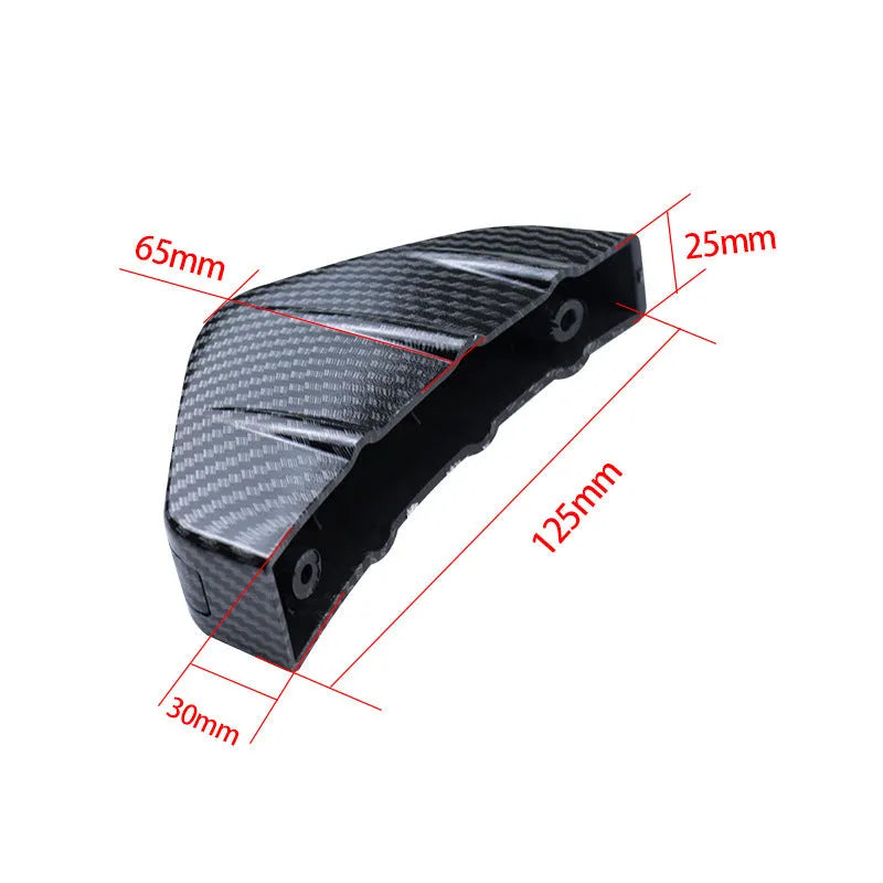 Four triangular automotive rear spoiler units for General Motors vehicles with mounting hardware