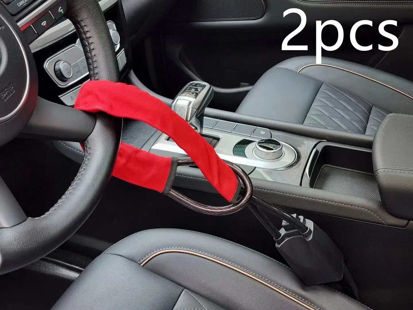 Car steering wheel anti-theft lock with copper core for General Motors vehicles in red colour