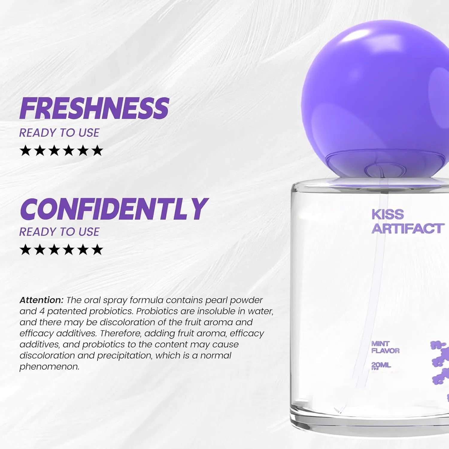 20ml portable oral spray bottle with spray applicator for personal hydration