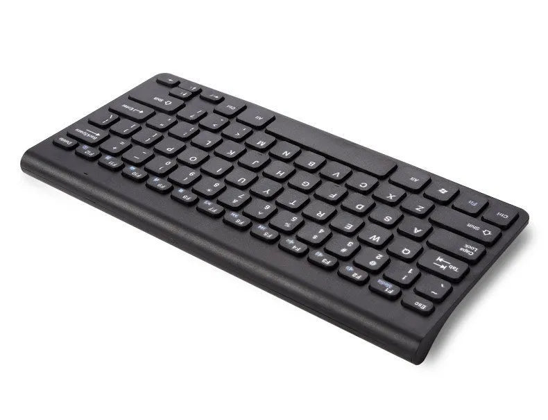 Wireless black keyboard and mouse set with 4G connectivity on wooden desk