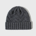 Women's wool knitted dome crown hat in ivory white, suitable for autumn and winter wear