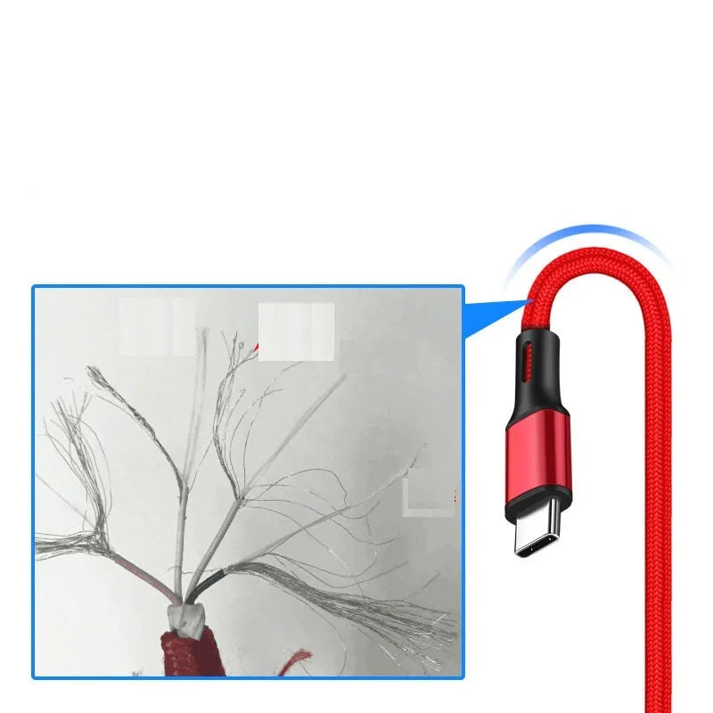 Black USB to phone charging cable shown at 2 metre length.