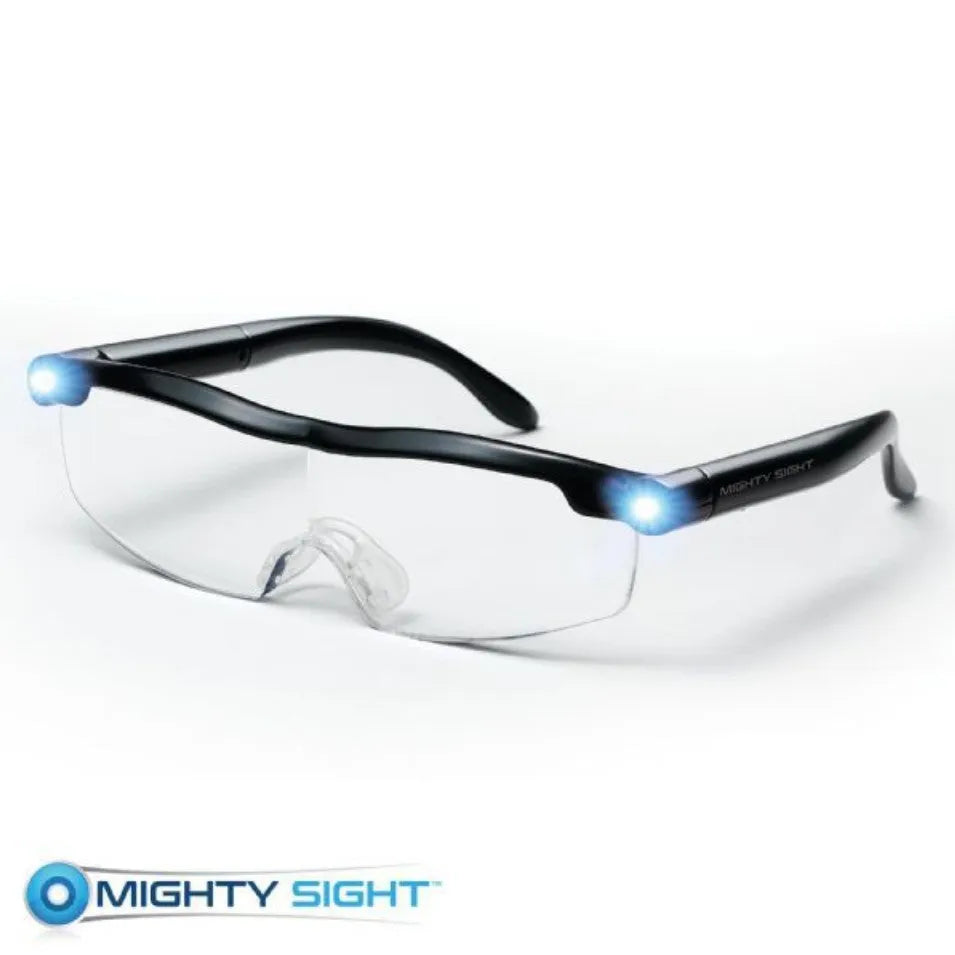 Transparent black USB LED reading glasses with integrated lighting for scheduled reading use