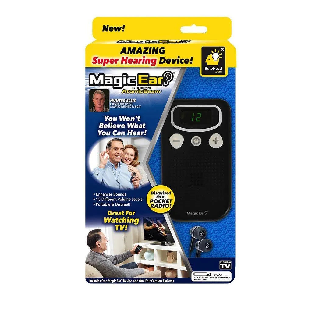 Digital hearing amplifier with display screen in brilliant colour handheld design