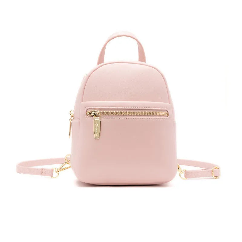 Soft PU mini backpack in street trend style with three-dimensional pocket and six colour options