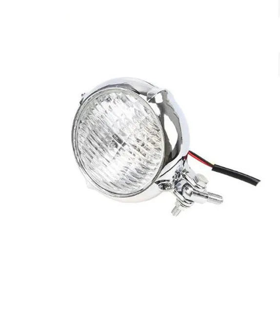 Harley headlights with black electroplated aluminium housing and halogen bulb