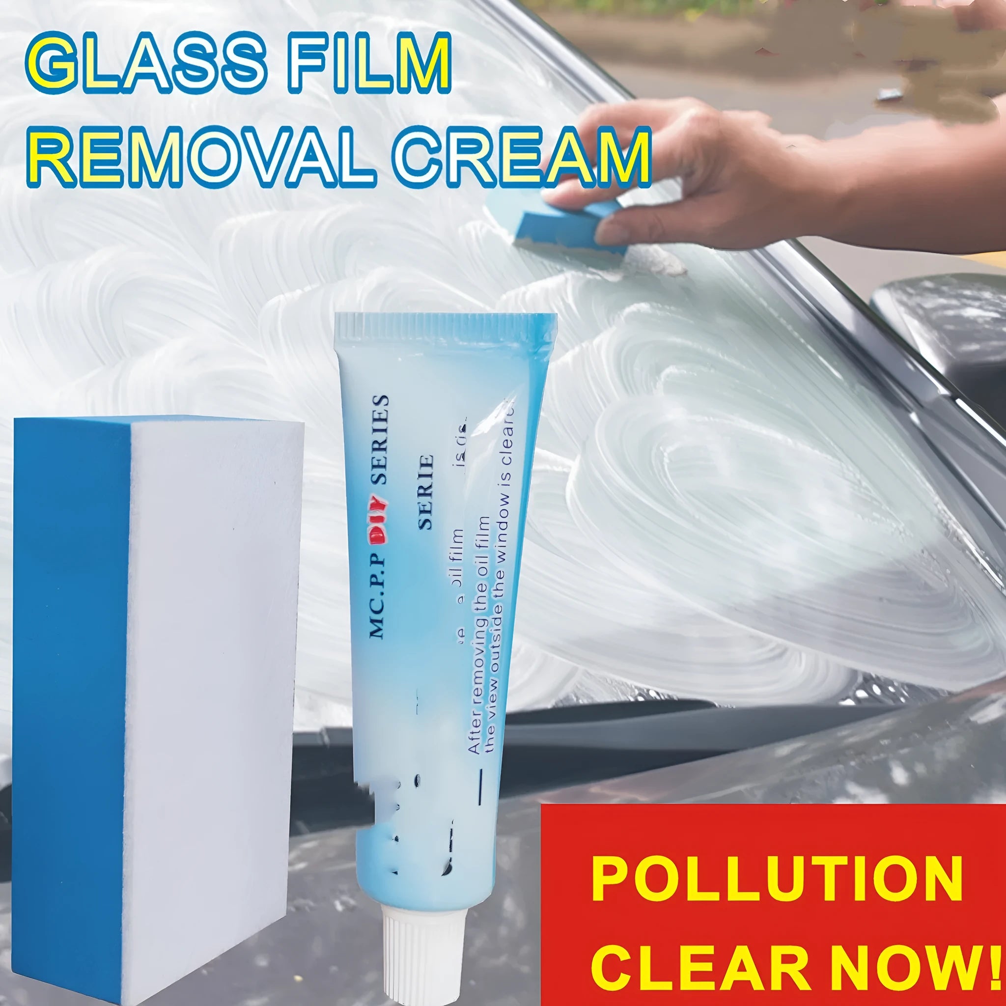 15 ml automotive glass anti-fog spray in English version foil sachet packaging
