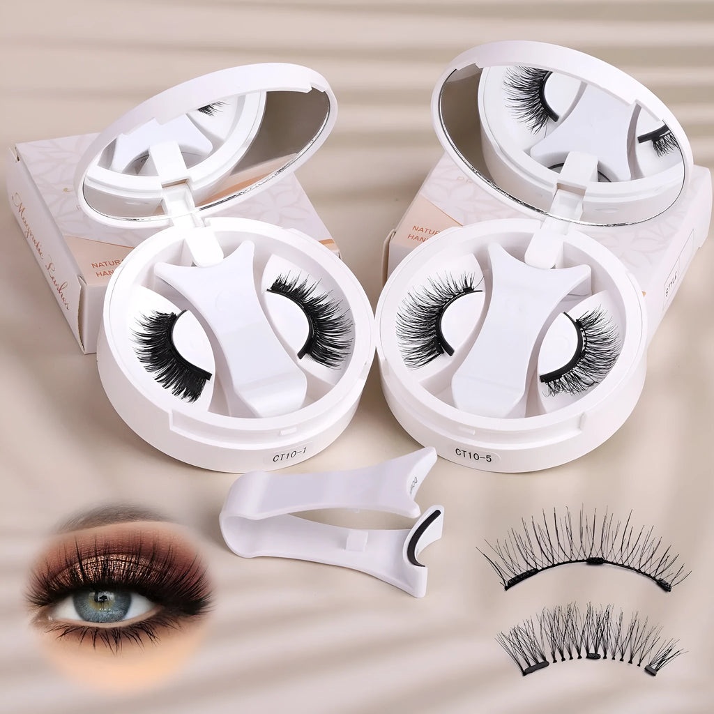 Portable magnetic false eyelash travel case with integrated soap holder in chemical fibre material