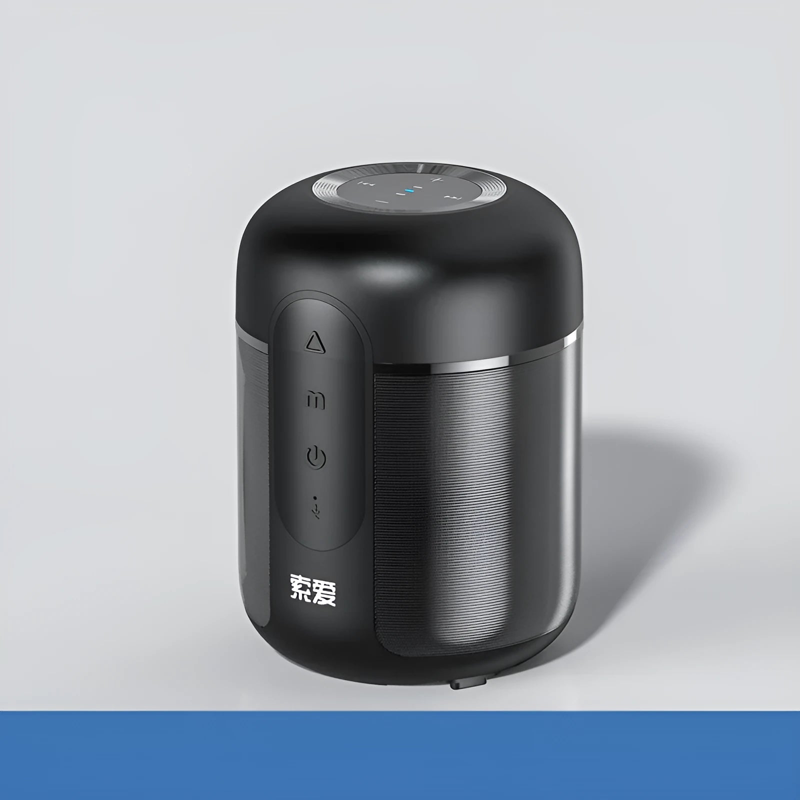Compact black wireless Bluetooth speaker measuring 72mm by 99mm with 30W output power