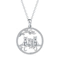 Copper necklace with four kitten pendant design on cross chain style